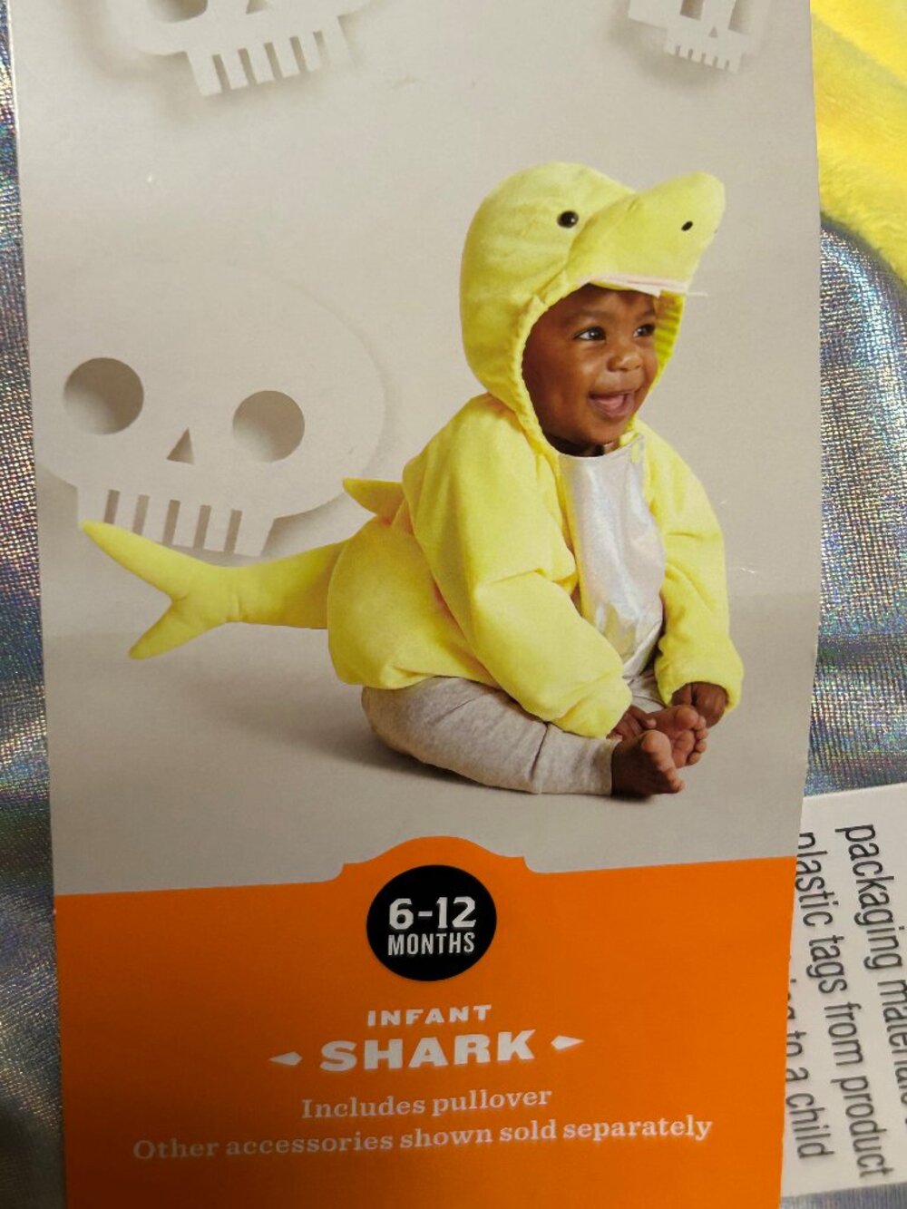Hyde And Eek 6 - 12 Months Yellow Baby Shark Infant Pullover Halloween Costume